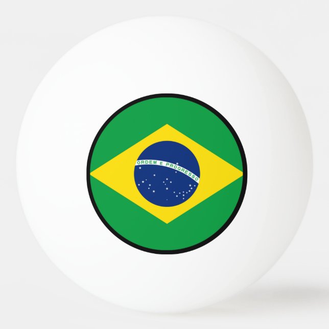 Flagge von Brasilien, brasilianisch Tischtennisball (Rückseite)