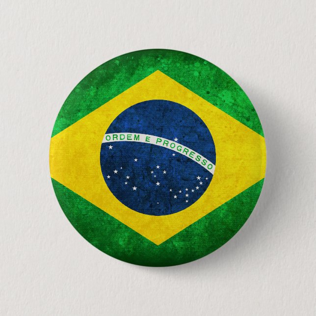 Flagge von Brasilien Button (Vorderseite)