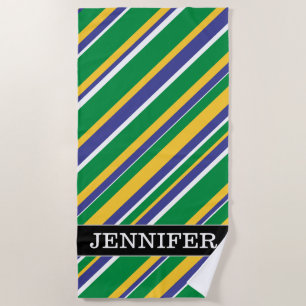 Flagge von Brasilien inspirierte farbiges Strandtuch