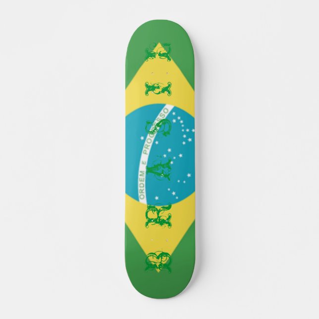 Flagge von Brasilien Skateboard (Vorne)