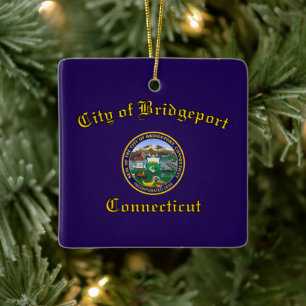 Flagge von Bridgeport, Connecticut Keramikornament