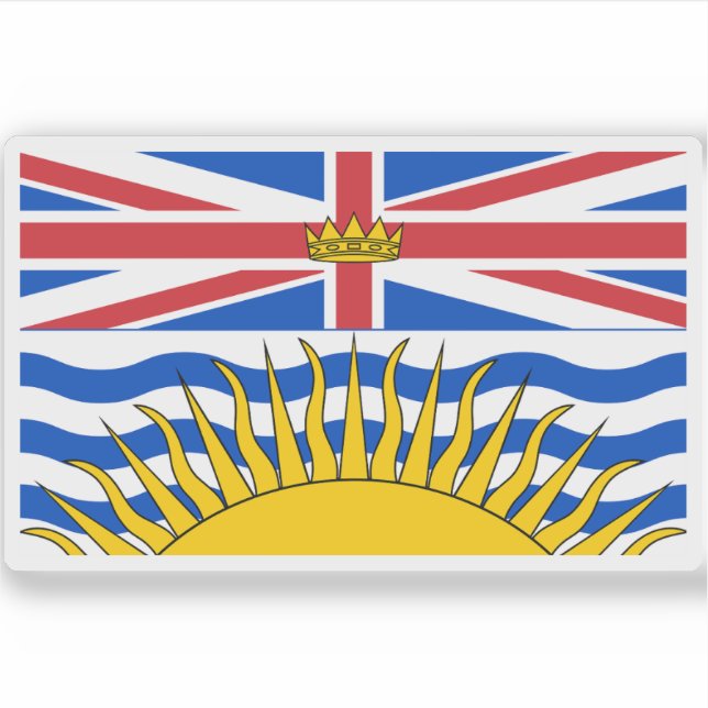 Flagge von British Columbia Aufkleber (Vorderseite)