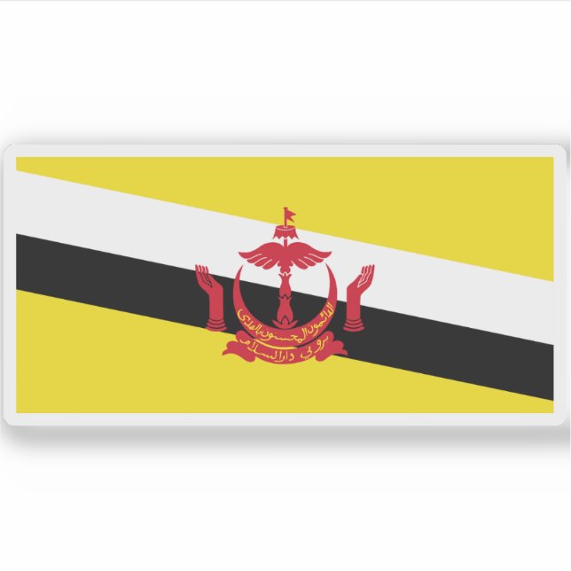 Flagge von Brunei Aufkleber (Vorderseite)