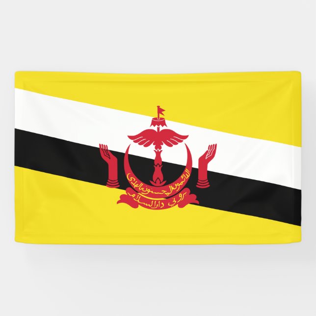 Flagge von Brunei Banner (Horizontal)