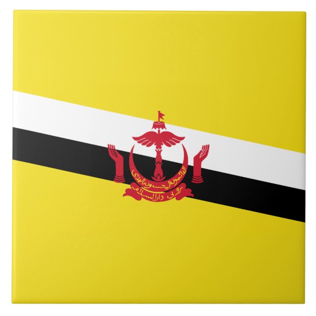 Flagge von Brunei Fliese (Vorderseite)