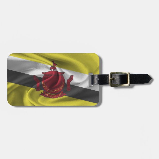 Flagge von Brunei Gepäckanhänger (Vorderseite horizontal)