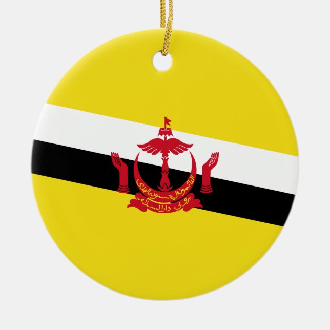 Flagge von Brunei Keramik Ornament (Vorne)