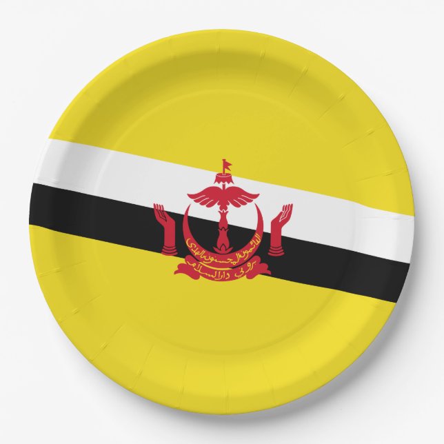Flagge von Brunei Pappteller (Vorderseite)