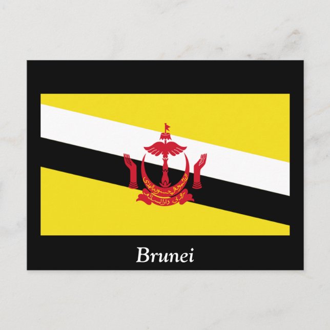 Flagge von Brunei Postkarte (Vorderseite)