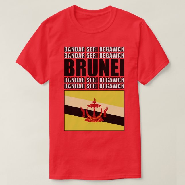Flagge von Brunei T-Shirt (Design vorne)