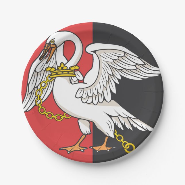 Flagge von Buckinghamshire (Landkreis des Vereinig Pappteller (Vorderseite)