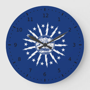 Flagge von Buffalo, New York Große Wanduhr