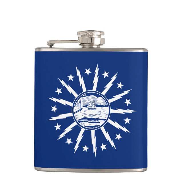 Flagge von Buffalo, New York Hip Flask Flachmann (Vorderseite)