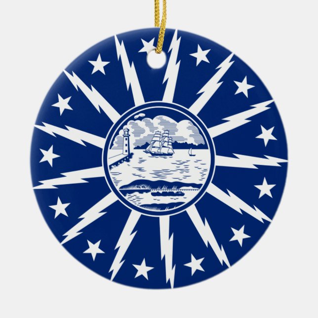Flagge von Buffalo, New York Keramik Ornament (Vorne)