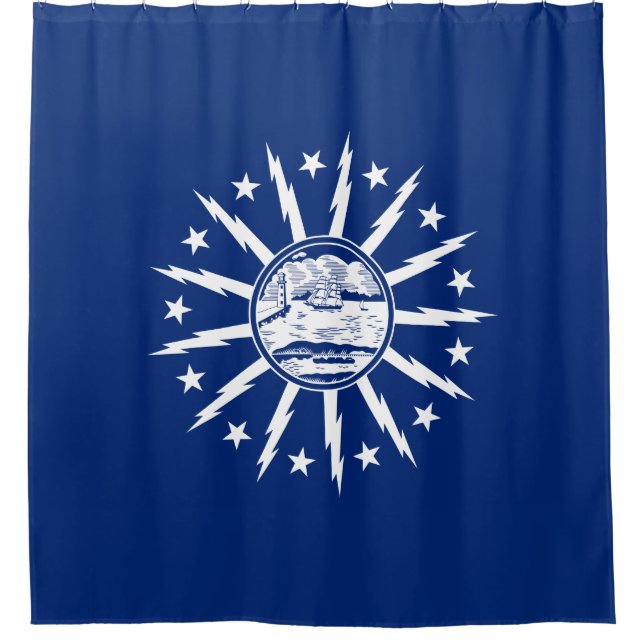 Flagge von Buffalo (Stadt am New Yorker Staat) Duschvorhang (Vorderseite)
