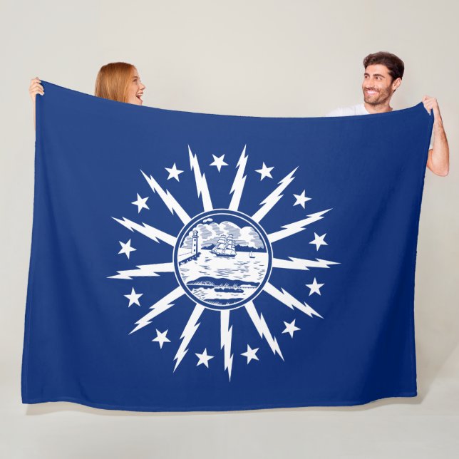 Flagge von Buffalo (Stadt am New Yorker Staat) Fleecedecke (Beispiel)