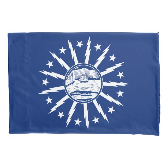 Flagge von Buffalo (Stadt am New Yorker Staat) Kissenbezug (Vorderseite-Links)