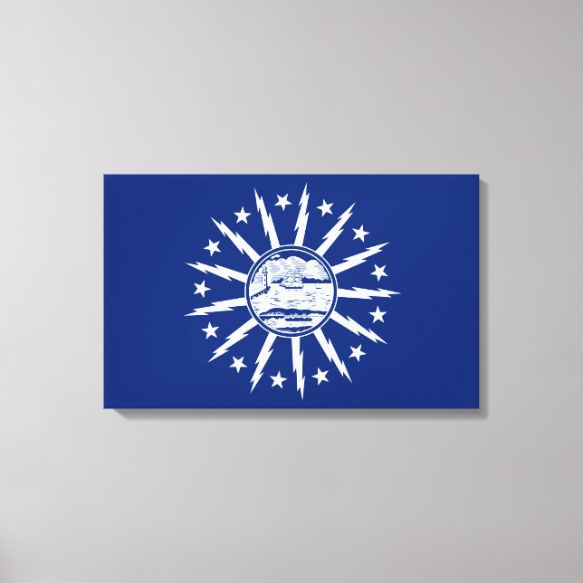 Flagge von Buffalo (Stadt am New Yorker Staat) Leinwanddruck (Vorderseite)