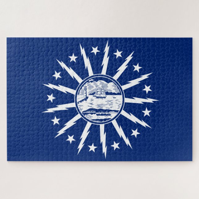 Flagge von Buffalo (Stadt am New Yorker Staat) Puzzle (Horizontal)