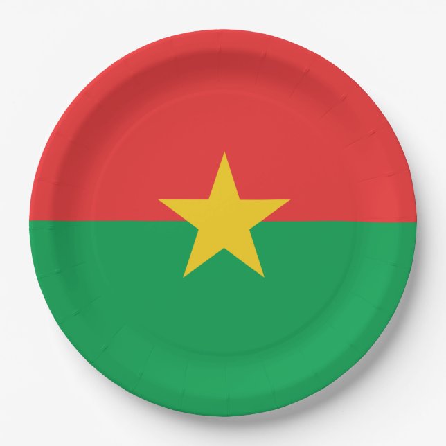 Flagge von Burkina Faso Pappteller (Vorderseite)