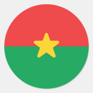 Flagge von Burkina Faso Runder Aufkleber