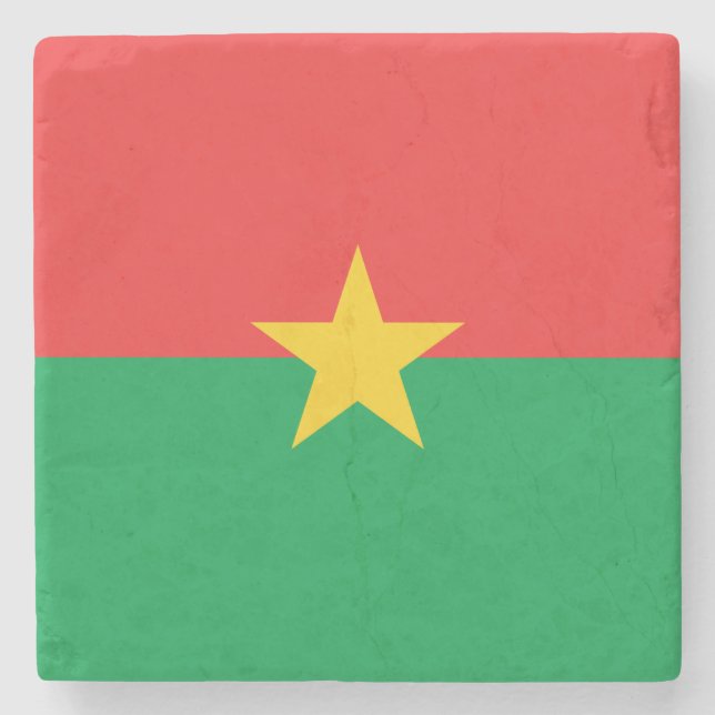Flagge von Burkina Faso Steinuntersetzer (Vorderseite)