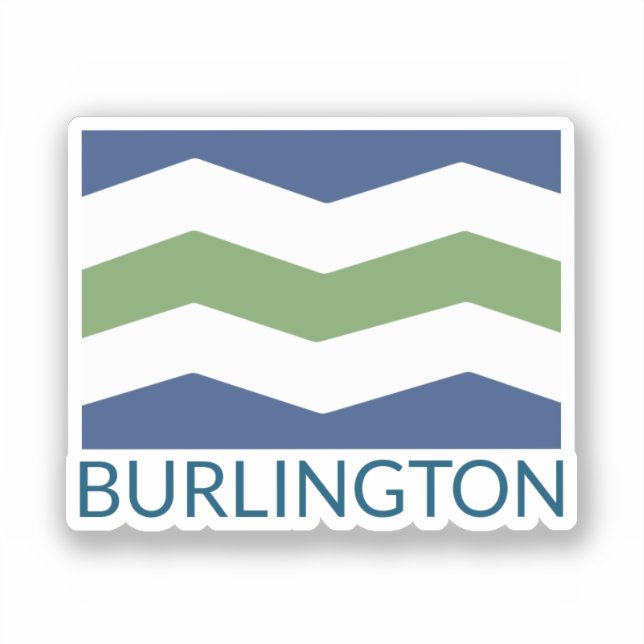 Flagge von Burlington, Vermont Aufkleber (Vorderseite)