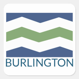 Flagge von Burlington, Vermont Quadratischer Aufkleber