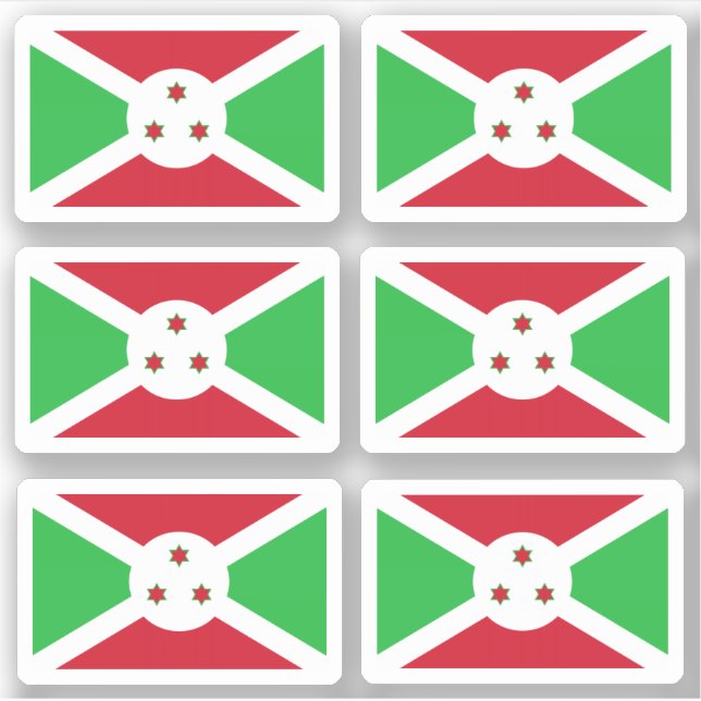 Flagge von Burundi - eine Sammlung Sticker (Vorderseite)