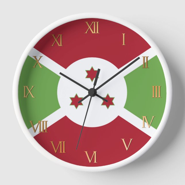 Flagge von Burundi Uhr (Vorderseite)
