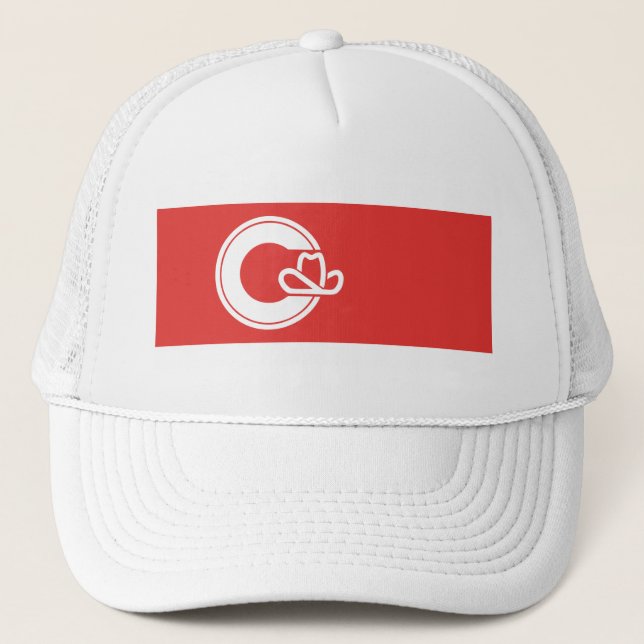 Flagge von Calgary, Alberta Trucker Hat Truckerkappe (Vorderseite)