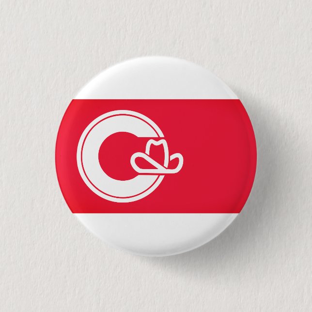 Flagge von Calgary, KANADA Button (Vorderseite)