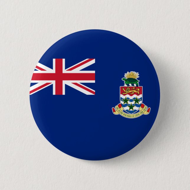 Flagge von Cayman Islands (Großbritannien) auf Button (Vorderseite)