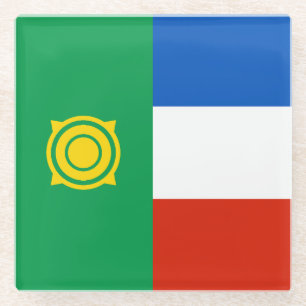 Flagge von Chakassien Glasuntersetzer