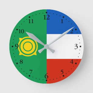 Flagge von Chakassien Runde Wanduhr