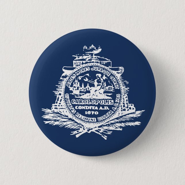 Flagge von Charleston, South Carolina Button (Vorderseite)