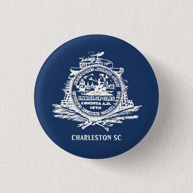 Flagge von Charleston, South Carolina Button (Vorderseite)