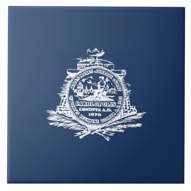 Flagge von Charleston (South Carolina) Fliese (Vorderseite)