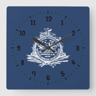 Flagge von Charleston, South Carolina Square Wall  Quadratische Wanduhr