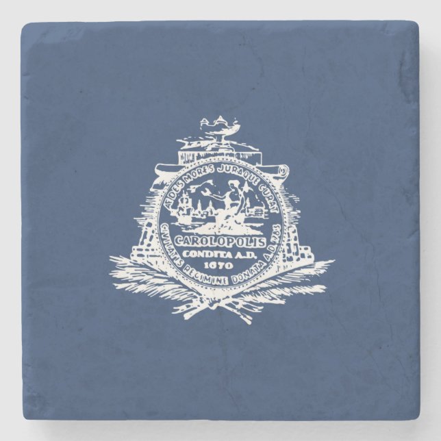 Flagge von Charleston (South Carolina) Steinuntersetzer (Vorderseite)