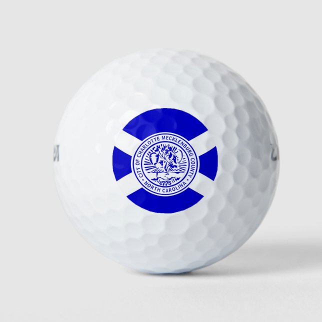 Flagge von Charlotte, North Carolina  Golfball (Vorderseite)