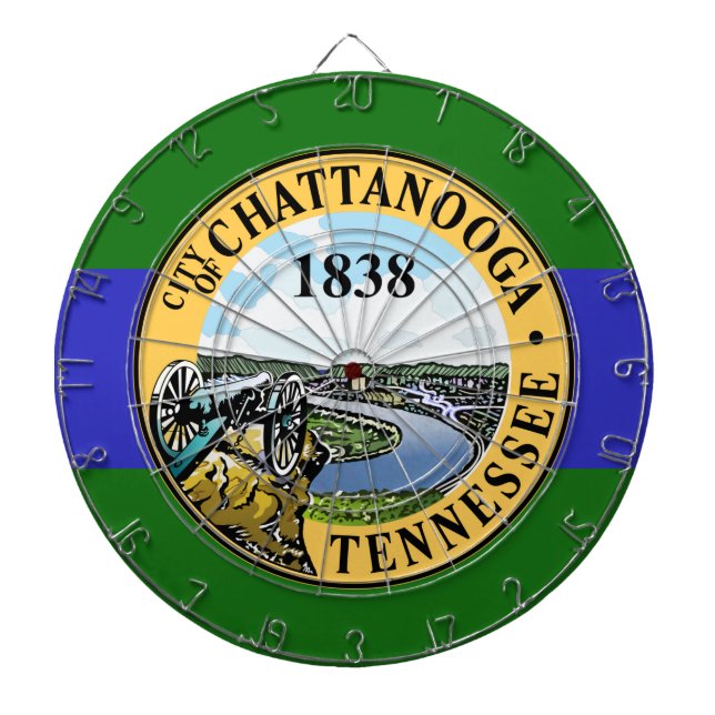 Flagge von Chattanooga (Tennessee) Dartscheibe (vorne)