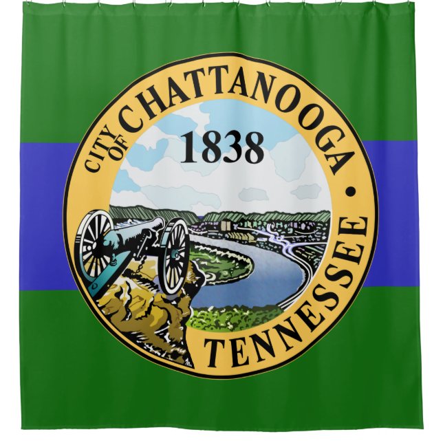 Flagge von Chattanooga (Tennessee) Duschvorhang (Vorderseite)