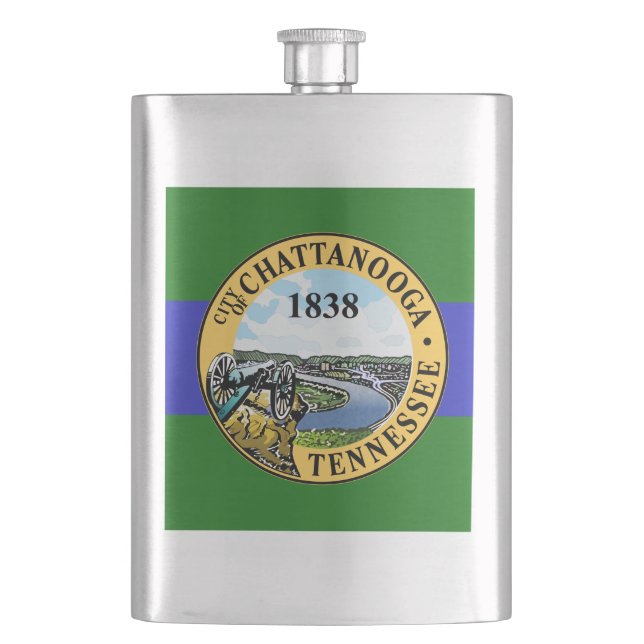 Flagge von Chattanooga, Tennessee Flask Flachmann (Vorderseite)