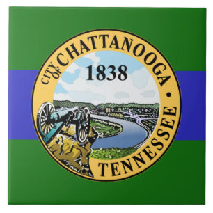 Flagge von Chattanooga (Tennessee) Fliese
