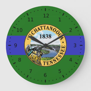 Flagge von Chattanooga, Tennessee Große Wanduhr