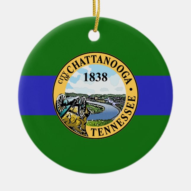 Flagge von Chattanooga (Tennessee) Keramik Ornament (Vorne)