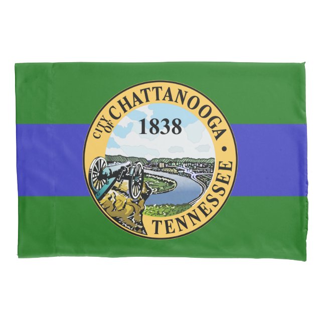 Flagge von Chattanooga (Tennessee) Kissenbezug (Vorderseite-Links)