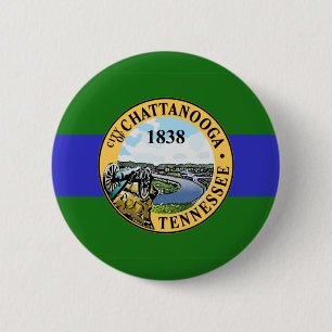 Flagge von Chattanooga, Tennessee Knopf Button