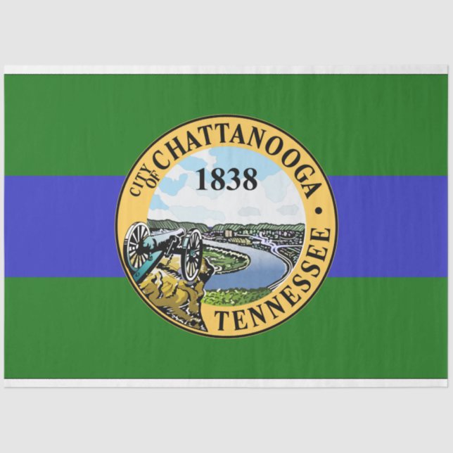 Flagge von Chattanooga (Tennessee) Seidenpapier (Vorderseite)